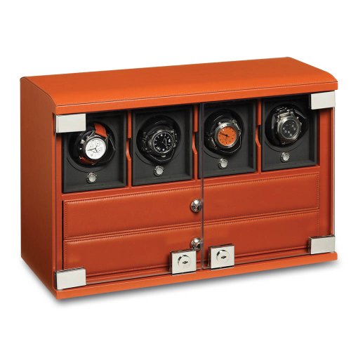 4-Module Leather Watch Winder and Watch Storage Trays by Underwood
