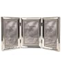 Lawrence Frames Polished Silver Plate 4x6 Hinged Triple Picture Frame - Bead Border Design