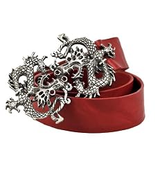 Tobacco Road Red Leather Dragon Belt Rocker Belt and Buckle
