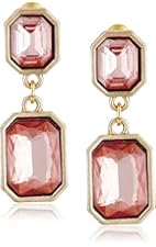 Rectangle Gold-Tone Drop Earrings