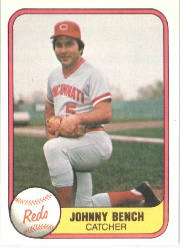 1981 Fleer # 196 Johnny Bench Cincinnati Reds Baseball Card - In A Protective ScrewDown Display Case!