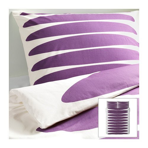 Best Deal Ikea Papaver Oval Lilac and White Duvet Set Full/Queen Size