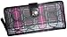 Women's Coach Signature Stripe Tartan Accordian Zip Around Wallet Black Multi