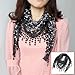 Refaxi® Fashion Women Triangle Shape Lace Sheer Floral Shawl Scarf Lightweight (black)