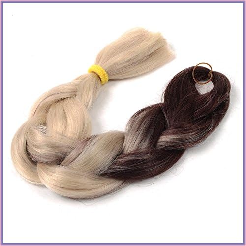 New Bee Hair(TM)5Pcs/Lot Kanekalon Ombre Brown TO Gloden Braiding Hair High Temperature Fiber Expression Braiding Hair 100g/Pcs Synthetic Braiding Hair Extension