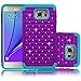 Galaxy Note 5 Case, EC™ Studded Rhinestone Crystal Bling Case, Hybrid Armor Dual Layer Diamond Case Cover for Samsung Galaxy Note 5 (Purple/Teal)