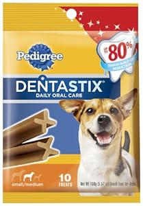 Pedigree Dentastix Daily Oral Care Snack Food for Small/Medium Dogs, 5.57-Ounce Bags (Pack of 10)