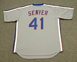 TOM SEAVER New York Mets 1983 Majestic Cooperstown Throwback Away Baseball Jersey, 2XL
