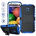ElBolt Motorola E / Moto E 3 in 1 Bundle Armor Grenade Viewing Stand/Kickstand Hard Gel Case- Blue (Free Ultra-Sensitive Stylus Pen and Premium Screen Protector by ElBolt TM)
