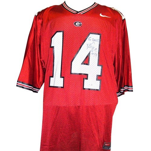 David Greene Autographed Georgia Bulldogs (Red Nike #14) Jersey