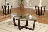 IMAGE OF 3pcs Cross Style Coffee and End Table Set - Espresso Finish
