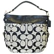 Coach Black White Signature Zoe Large Hobo Handbag