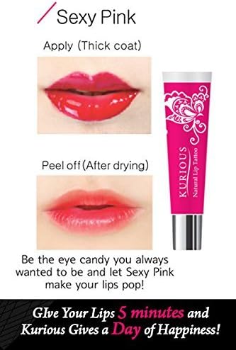 KURIOUS Natural Lip Gloss Tattoo (Package of 2) (Sexy Pink)