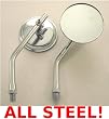 2 Round 3 Motorcycle Mirrors-Suzuki Boulevard S40 S50
