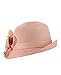 NYfashion101 Side Flip Cloche Bucket Hat w/ Woven Flower & Ribbon Accent