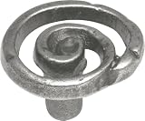 1 3/8 Dia Antique Pewter Scroll Knob