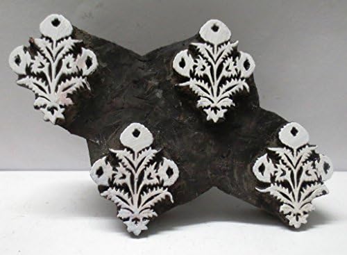 VINTAGE WOODEN CARVED TEXTILE PRINTING FABRIC BLOCK STAMP WALLPAPER PRINT HOT 51