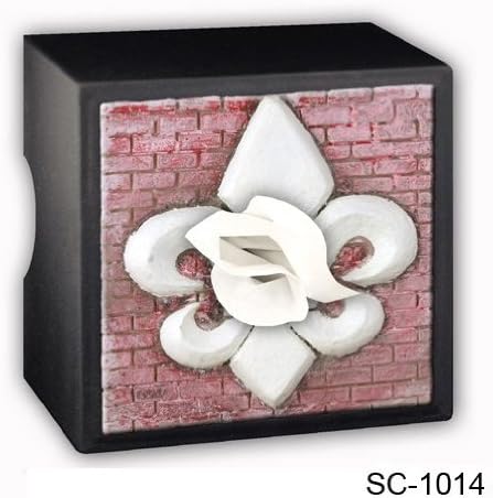 Caravelle Designs SC-1014 Fleur de Lis Tissue Box Cover in Pink