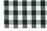 Dunroven House 822-491 Buffalo Check Tea Towel in Green with White Background- Pack of 6