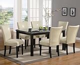 Carter 7-Pc Dining Table Set w/Cream Chairs by Coaster