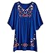 Ashir Aley V Neck Mexican Embroidered Peasant Womens Dressy Tops Blouses