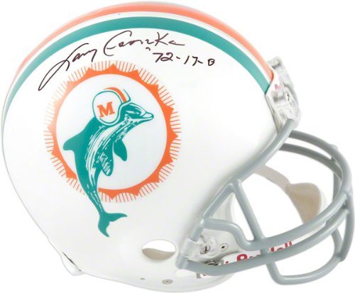 Larry Csonka Autographed Helmet | Details: Miami Dolphins, 72-17-0 Inscription