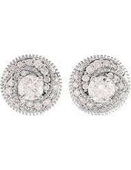 14K White Gold Diamond Earrings - 0.75 Ct. -- LIFETIME WARRANTY