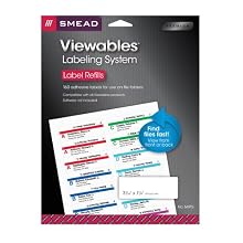 Smead Viewable Color Labeling System, Label Pack Refill, 3.5 Inches, White, 160 per Pack (64915)