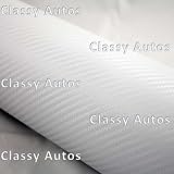 Auto Lux Carbon Fiber Vinyl Trim Body kit Mirror Grille Console WHITE (12X51) by Lux Autos
