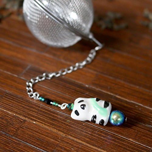 Ceramic Panda Beaded Stainless Steel Mesh Tea Ball Infuser