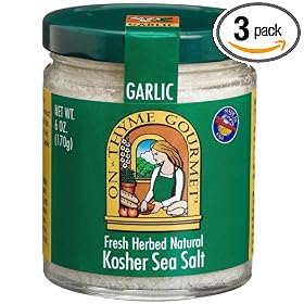 On Thyme Gourmet Fresh Organic Garlic Sea Salt, 6-Ounce Glass Jars (Pack of 3) by Garlic Salts