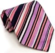 Paul Smith Pink and Black Striped Silk Necktie PS-TIES-27