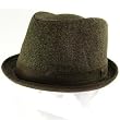New Herringbone Upturn Brim Fedora Trilby Hat Brown Large Extra Large