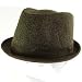 NEW HERRINGBONE UPTURN BRIM FEDORA TRILBY HAT BROWN LARGE EXTRA LARGE