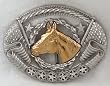 Silver-tone Diamondcut Pewter/Brass Horse Buckle