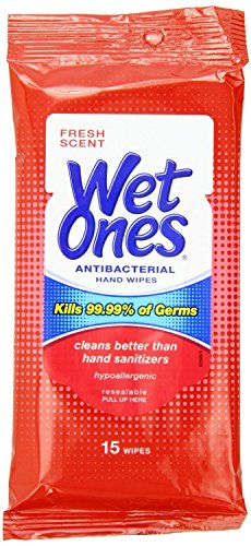 Wet Ones Antibacterial Hand Wipes Travel Pack, 15-Count