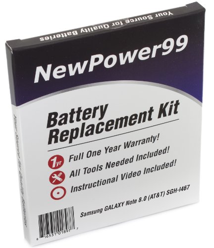 Samsung GALAXY Note 8.0 SGH-I467 (AT&T) Battery Replacement Kit with Video Installation DVD, Installation Tools, and Extended Life Battery Samsung GALAXY Note 8.0 SGH-I467 (AT&T) Battery Replacement Kit with Video Installation DVD, Installation Tools, and Extended Life Battery