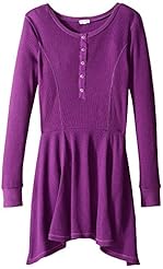 Girls Long Sleeves Cotton/Rayon/Spandex/Knit  Dress