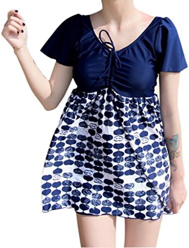 Geval Women's Two Piece Plus Size swimsuits(Navy,M)