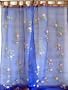 2 Sari Blue Designer Door Tab Curtains Indian Panels