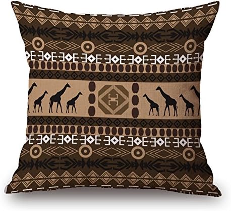 African Pattern Cotton Linen Throw Pillow Case Square Cushion Cover 18" x 18" 6#