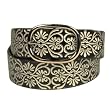 Women's New Brown or Black Contrast Design Belt 1.6 Inches By Landes
