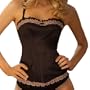 Felina Women's Tricia Satin Bustier With Lace Trim