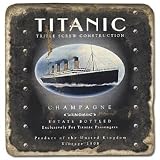 Wand Deko Fliese / Untersetzer Marmor Titanic C