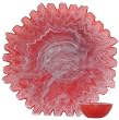 Colorful Recycled Art Glass Large Watermelon Red Sunburst Chip and Dip Set 17.5"D