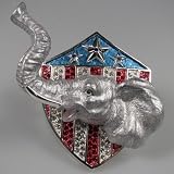 Crystal Jeweled Trinket Box - Elephant's Head J529