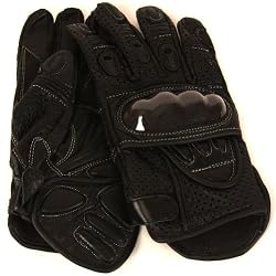 Men's Racing Perforated Leather Padded Carbon Gloves