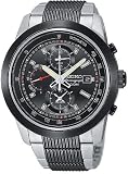 Seiko Men's Alarm Chronograph Silver/Black Watch #SNAB19