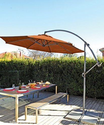 Patio Furniture 10' Round Cantilever Umbrella Color Terra Cota