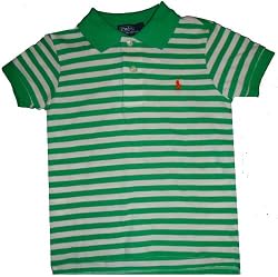 Polo Ralph Lauren Toddler Polo Shirt in Green, White, Orange Pony